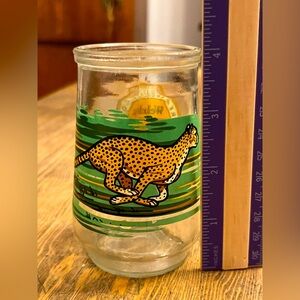 90s Welch's Jelly Jar CHEETAH WWF Endangered Species Collect. Drinking Glass #4